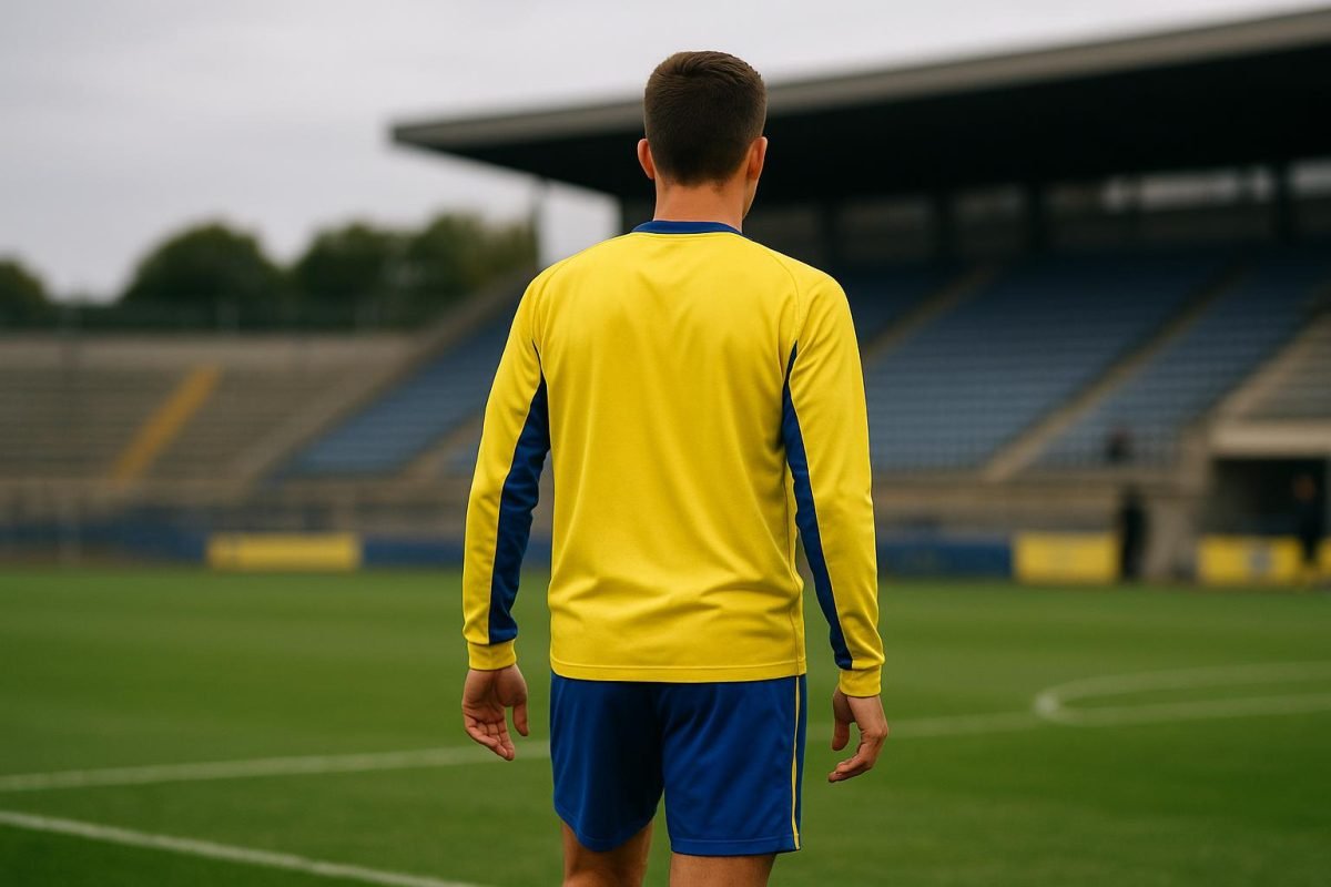Ismaël Baouf in Cambuur-context op het trainingsveld, gezien vanop afstand