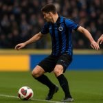 Carlos Forbs in actie voor Club Brugge tijdens een wedstrijd
