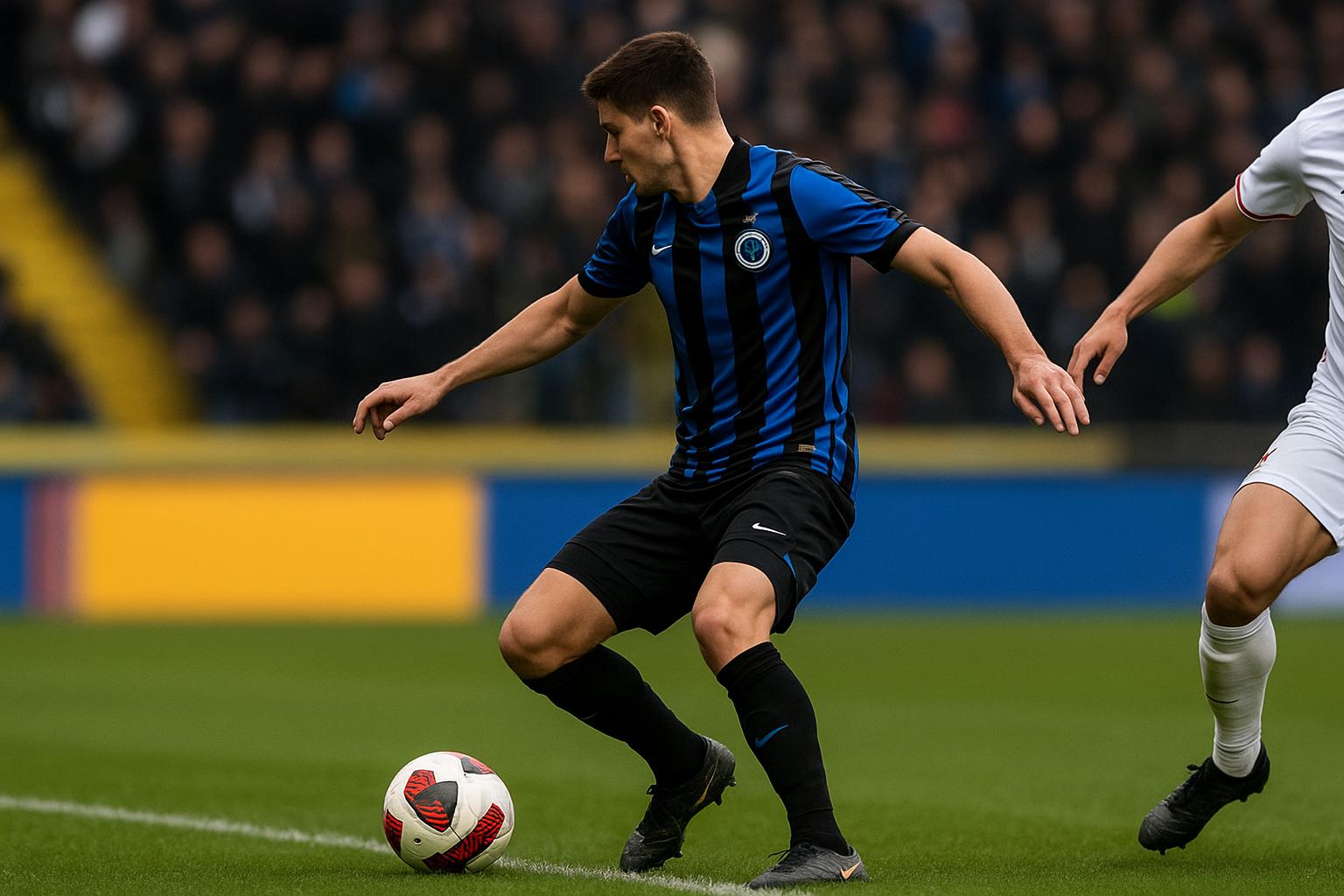 Carlos Forbs in actie voor Club Brugge tijdens een wedstrijd