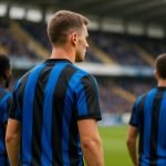 Spelers van Club Brugge vieren een doelpunt in het stadion, met focus op teamsfeer zonder herkenbare gezichten.