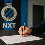 Een pen en een contract op tafel in een Club Brugge-omgeving zonder herkenbare gezichten