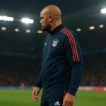 Vincent Kompany langs de zijlijn als coach van Bayern München