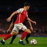 Leandro Trossard in actie voor Arsenal tijdens een Champions League-wedstrijd