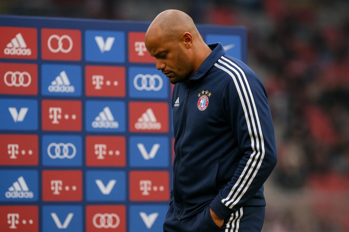 Vincent Kompany als coach van Bayern München tijdens een persmoment