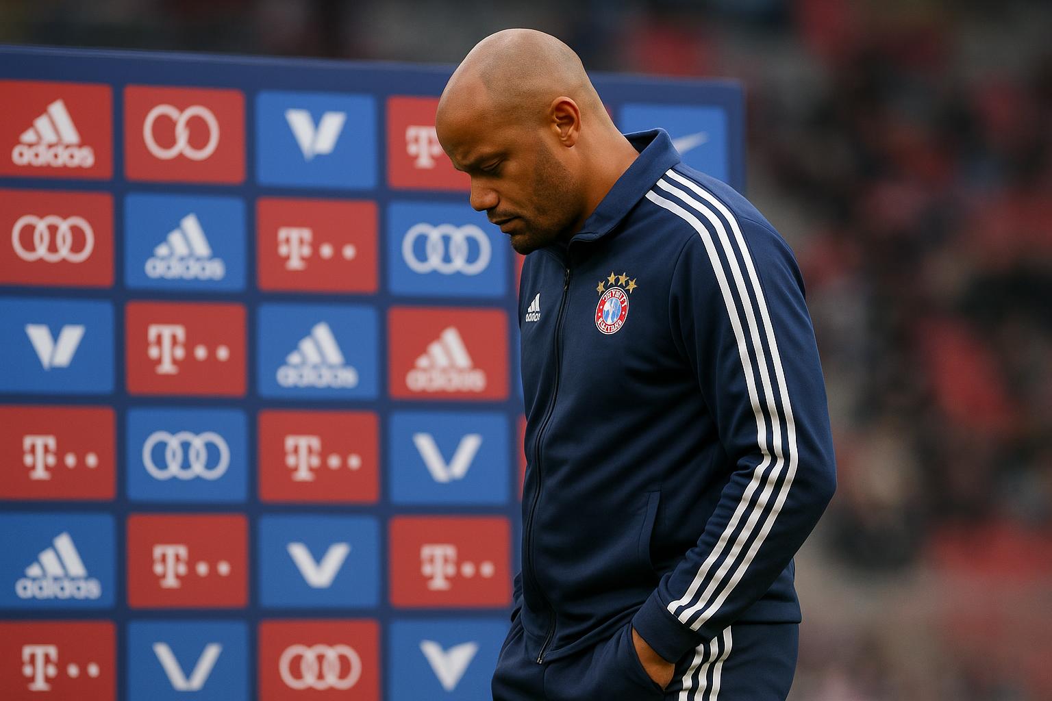 Vincent Kompany als coach van Bayern München tijdens een persmoment