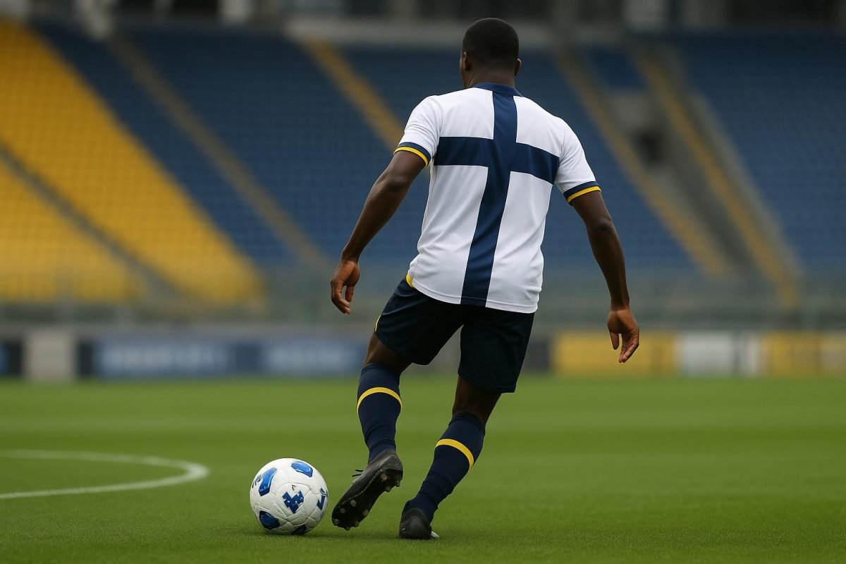 Mandela Keita in actie met Parma tijdens een wedstrijd in de Serie A