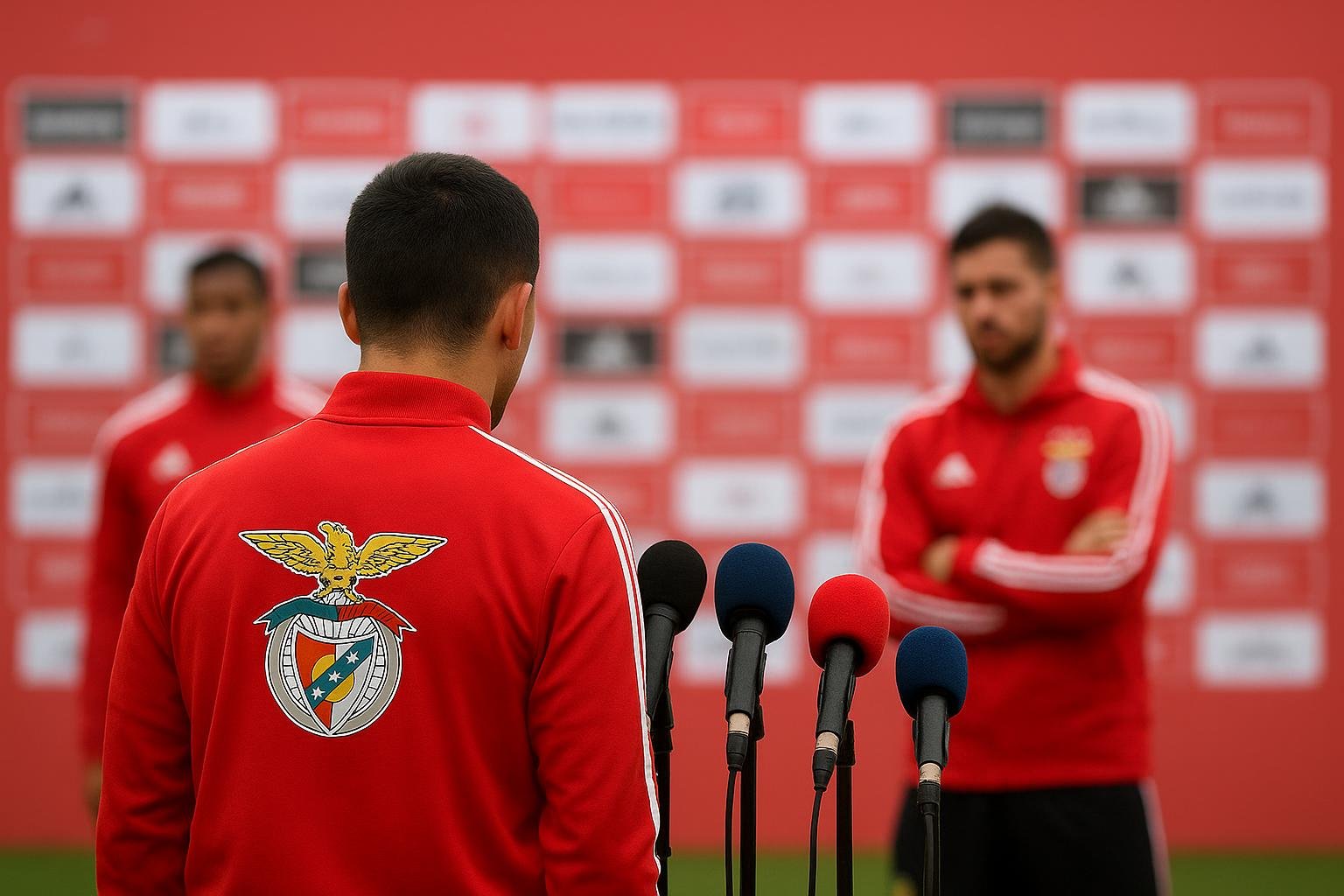 Sfeerbeeld op training met Benfica-spelers, zonder herkenbare gezichten
