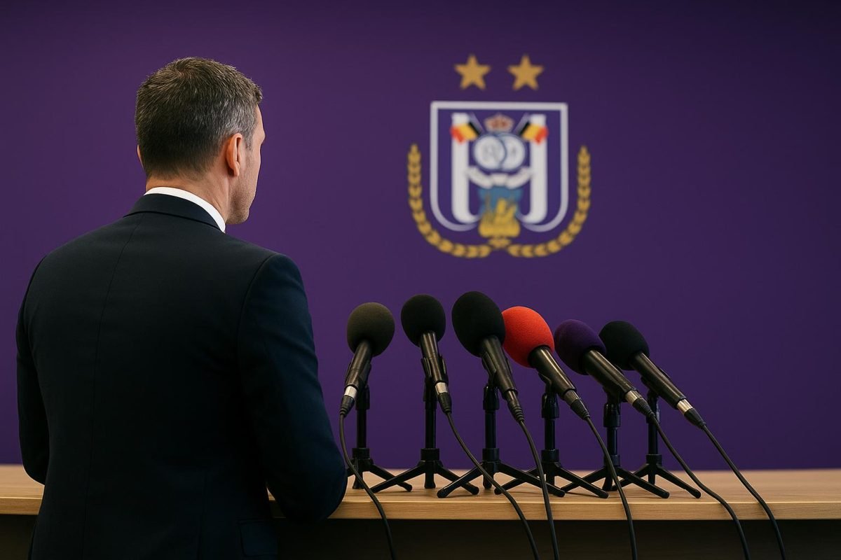 Antoine Sibierski bij zijn voorstelling als sportief directeur van RSC Anderlecht