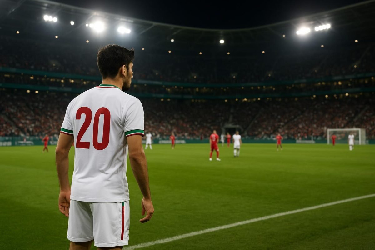 Sfeerbeeld rond een WK-stadion met focus op internationale wedstrijdcontext