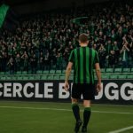 Supporters van Cercle Brugge in het stadion tijdens een wedstrijd