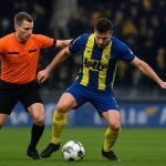 Christian Burgess van Union SG tijdens een wedstrijd in de Jupiler Pro League