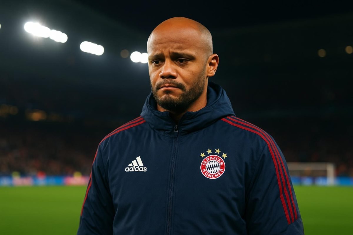 Vincent Kompany langs de zijlijn bij Bayern München tijdens een Champions League-wedstrijd