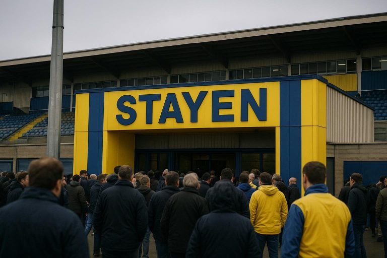 Sfeerbeeld aan het stadion van STVV op Stayen