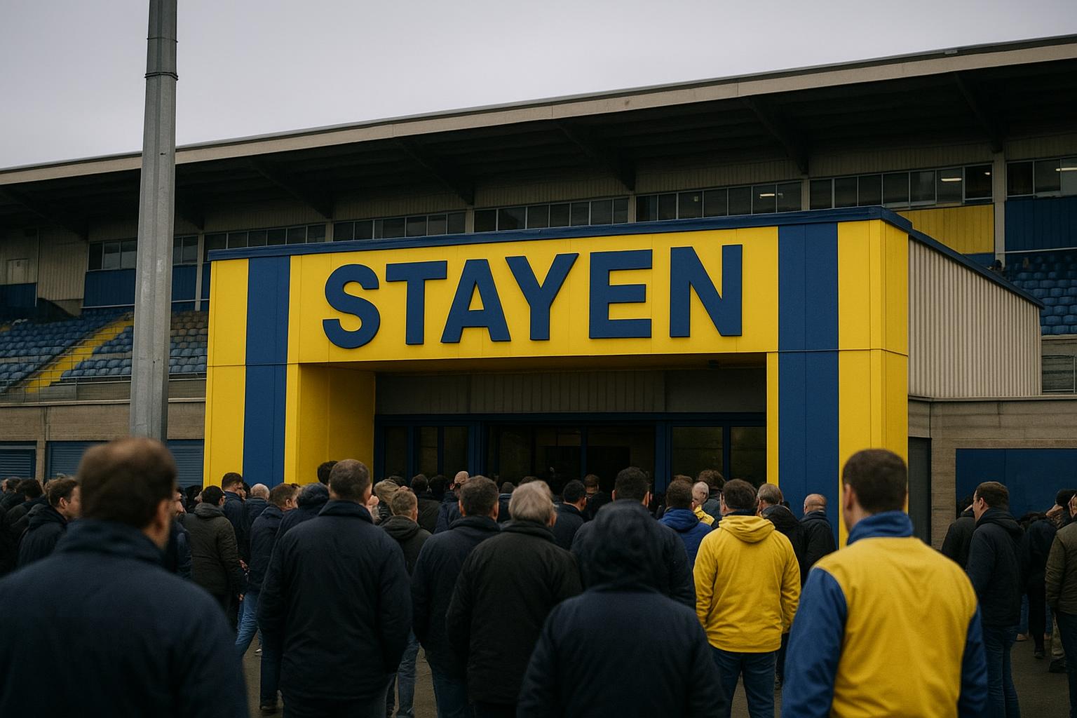 Sfeerbeeld aan het stadion van STVV op Stayen