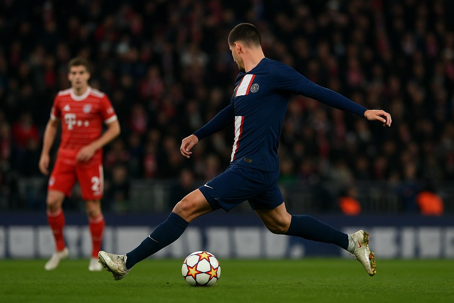 Willian Pacho van PSG na het duel tegen Bayern München in de Champions League
