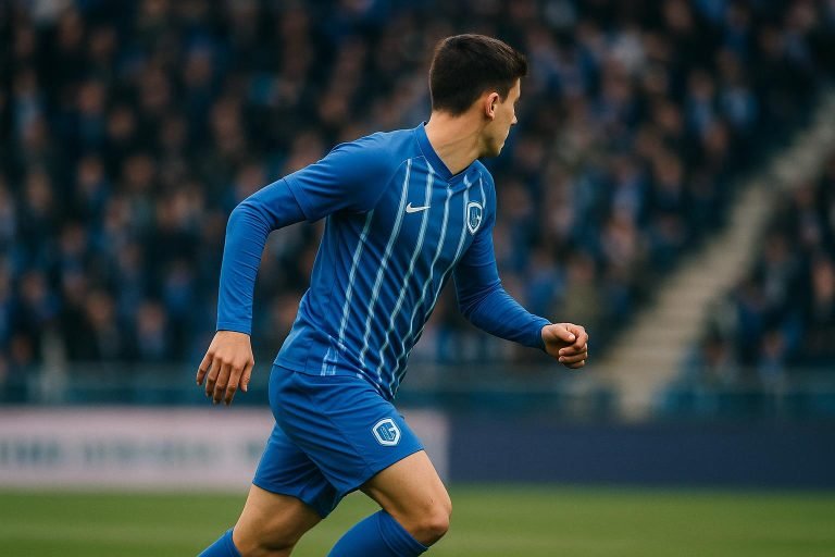 Kos Karetsas van KRC Genk in wedstrijdcontext, beeld bij transfernieuws