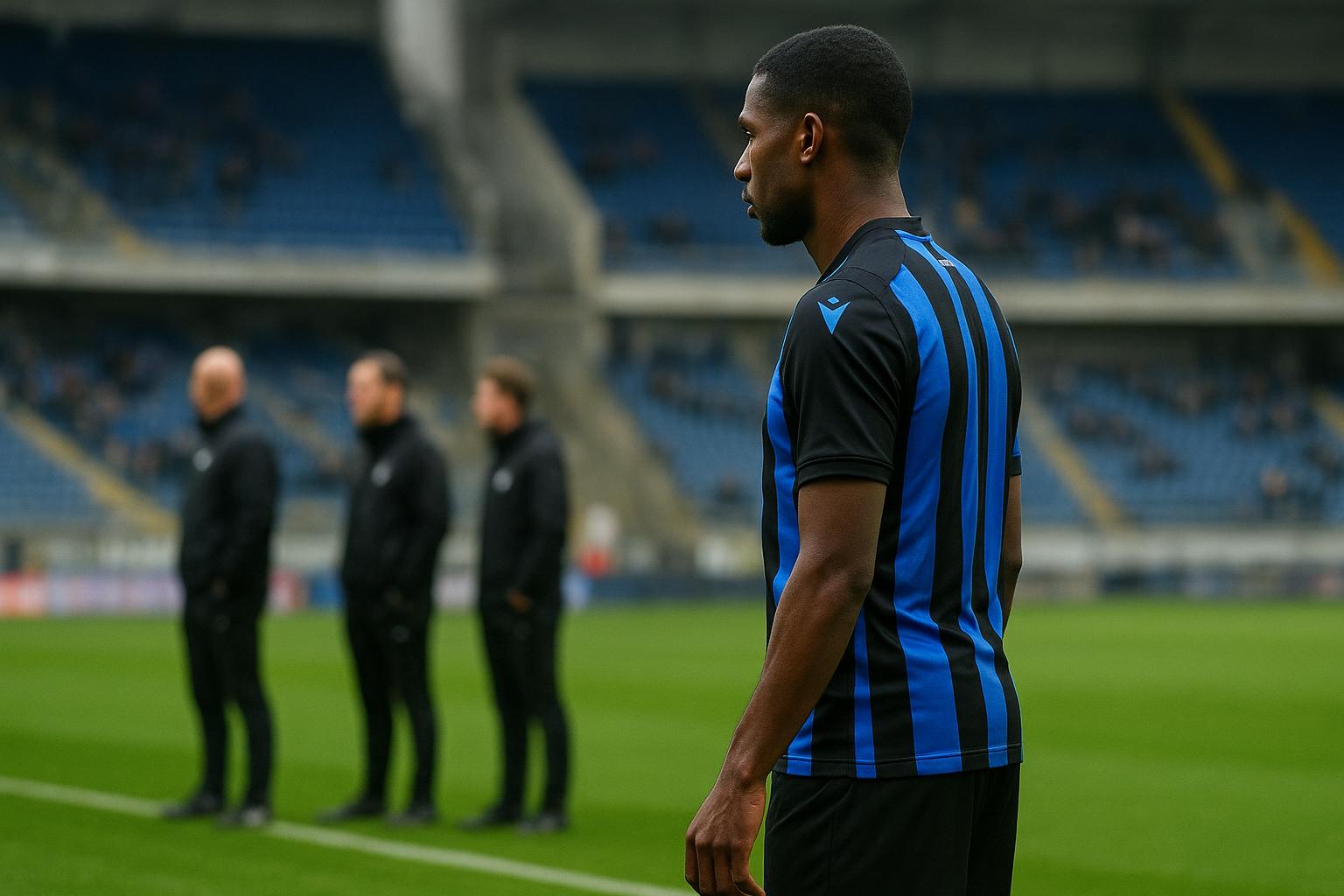 Carlos Forbs in actie bij Club Brugge tijdens de Champions’ Play-offs