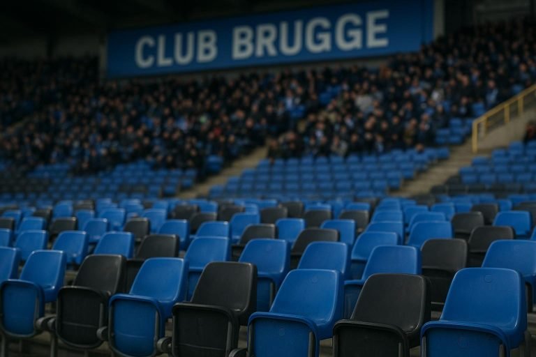 Sfeervol beeld van het Jan Breydelstadion van Club Brugge in aanloop naar een drukke zomermercato