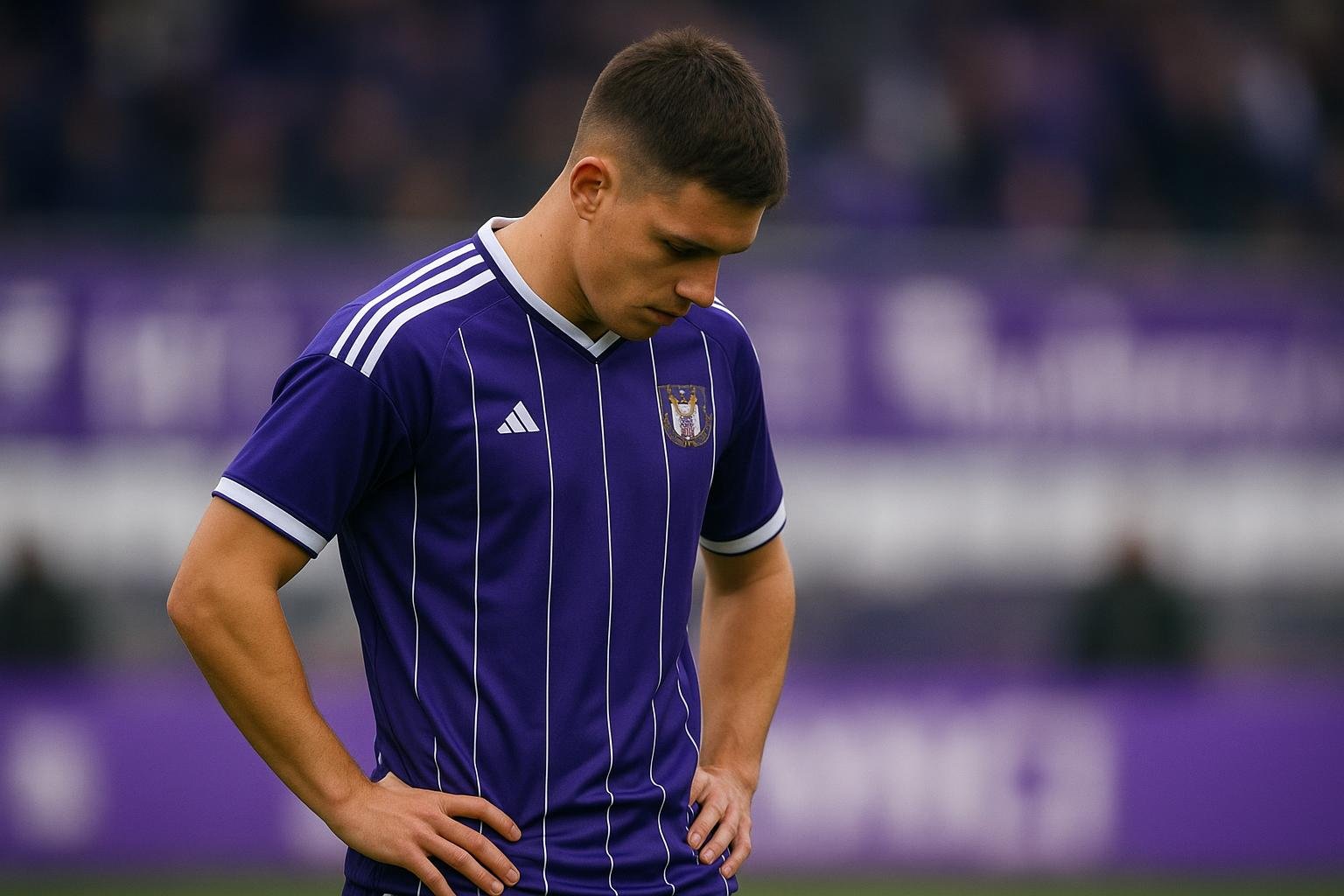 Olivier Deschacht in Anderlecht-context tijdens een wedstrijdmoment zonder herkenbare gezichten.