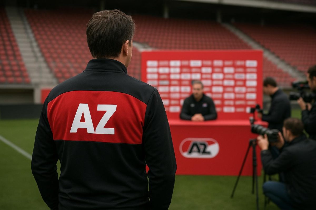 Sfeerbeeld rond AZ na de bekerwinst, met focus op de trainerszone