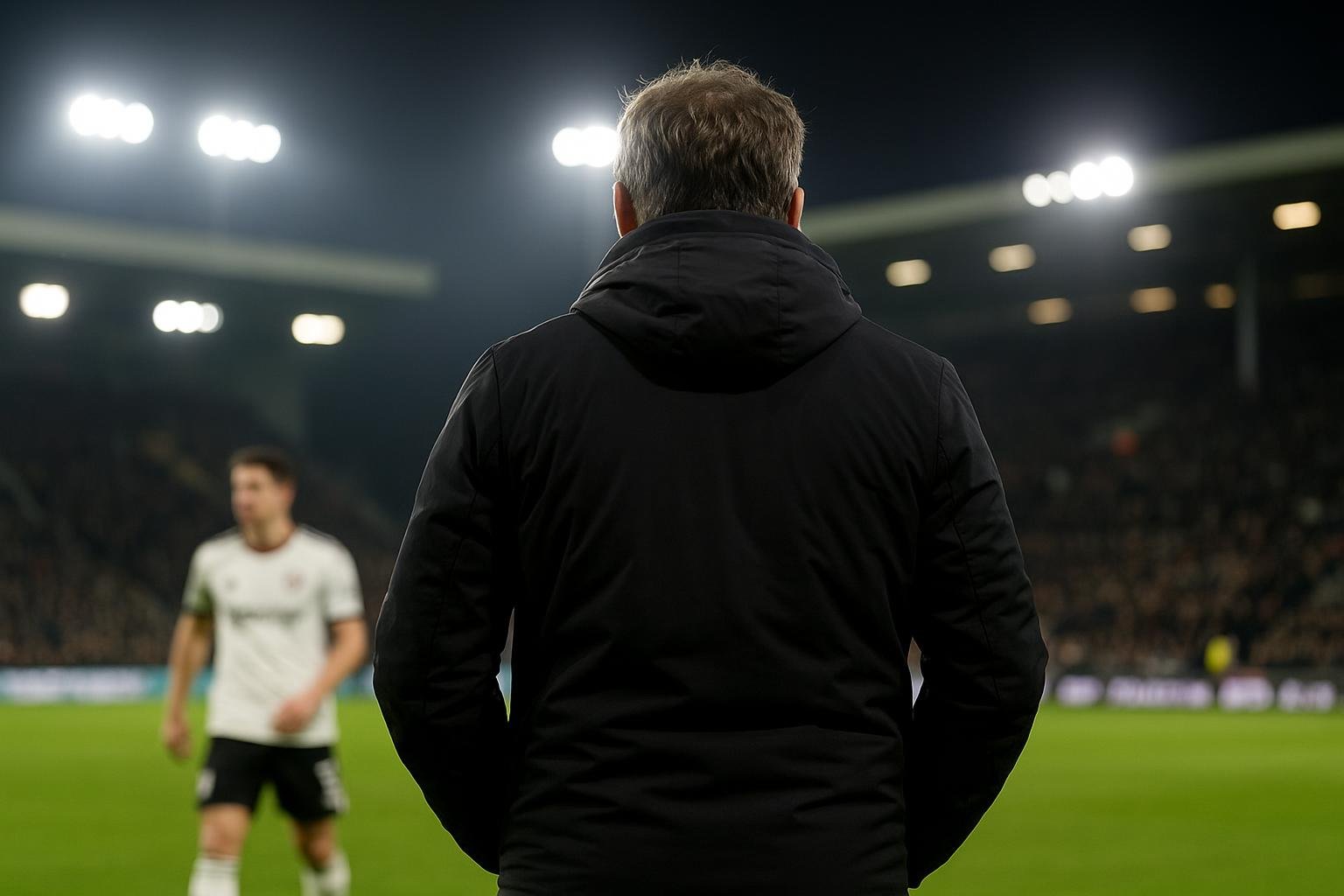 Marco Silva langs de zijlijn in Fulham-kledij tijdens een wedstrijd