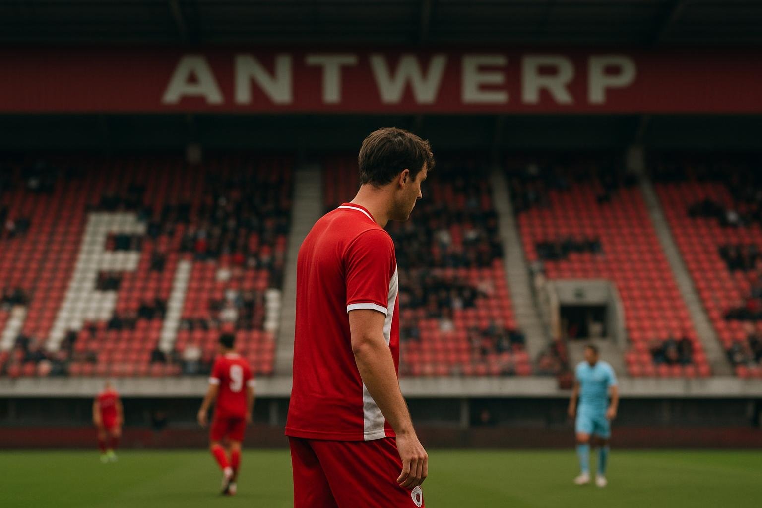 Sfeerbeeld in en rond de Bosuil bij Royal Antwerp FC tijdens een wedstrijdmoment