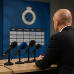 Bart Verhaeghe, voorzitter van Club Brugge, tijdens een persmoment