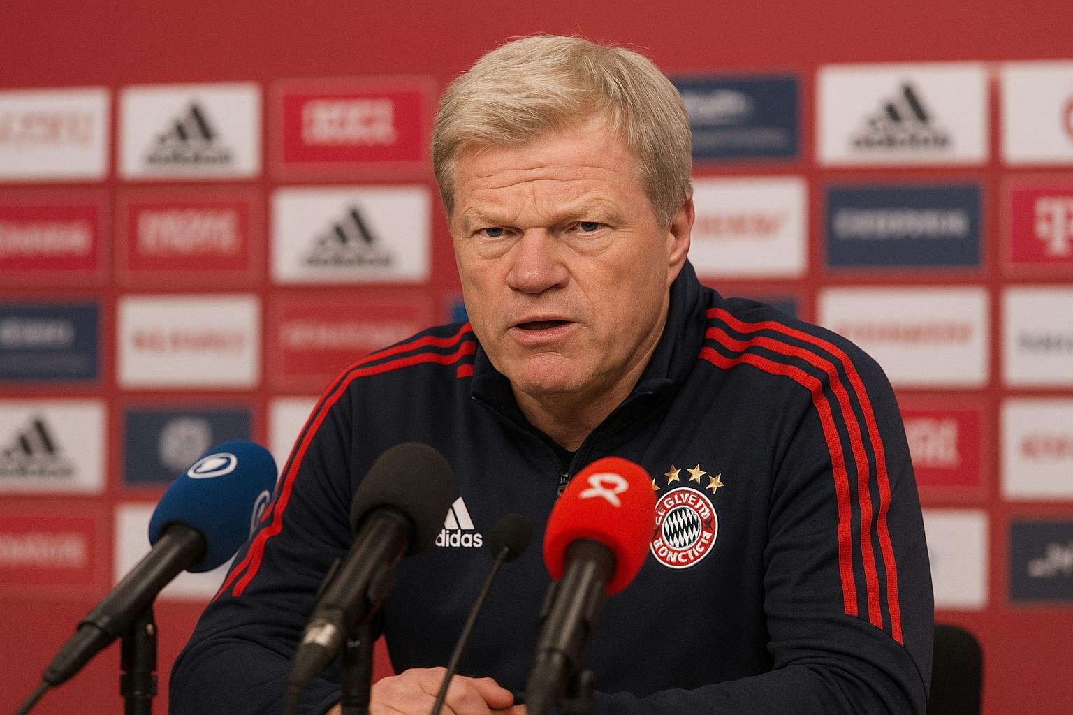 Oliver Kahn spreekt de pers toe na kritiek op het systeem van Vincent Kompany bij Bayern München