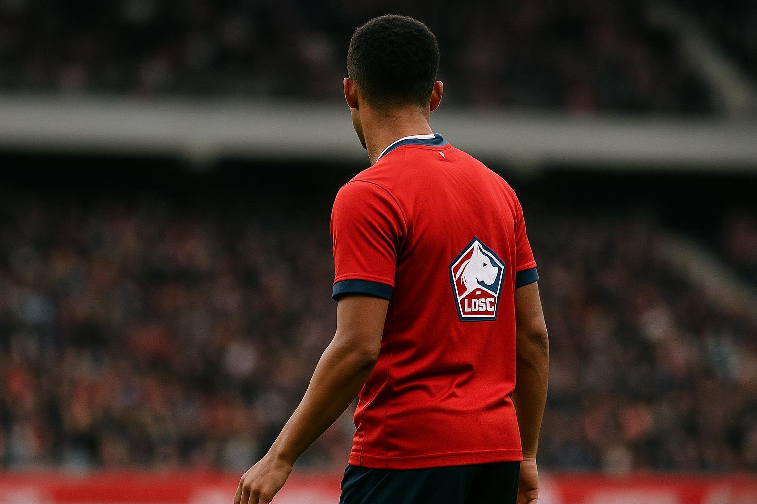 Actiefoto van Matias Fernández-Pardo in het shirt van LOSC Lille tijdens een wedstrijd