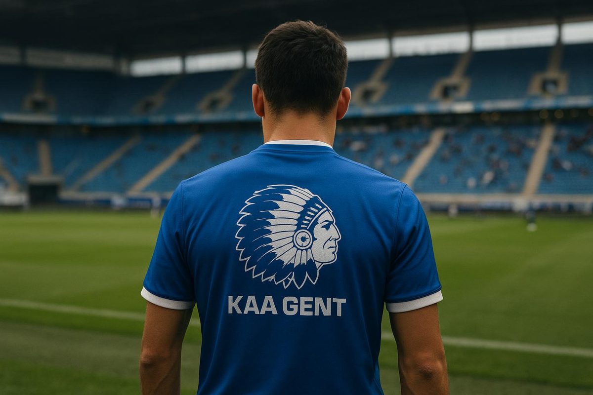 Spelers van KAA Gent vieren een doelpunt in de Planet Group Arena
