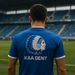 Spelers van KAA Gent vieren een doelpunt in de Planet Group Arena