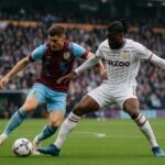 Spelmoment tijdens Burnley tegen Aston Villa in de Premier League.