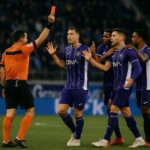 Spelers van RSC Anderlecht na het gelijkspel op het veld van KAA Gent.
