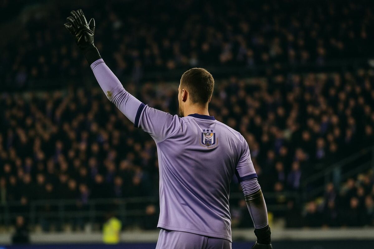 Colin Coosemans van RSC Anderlecht in een wedstrijdcontext