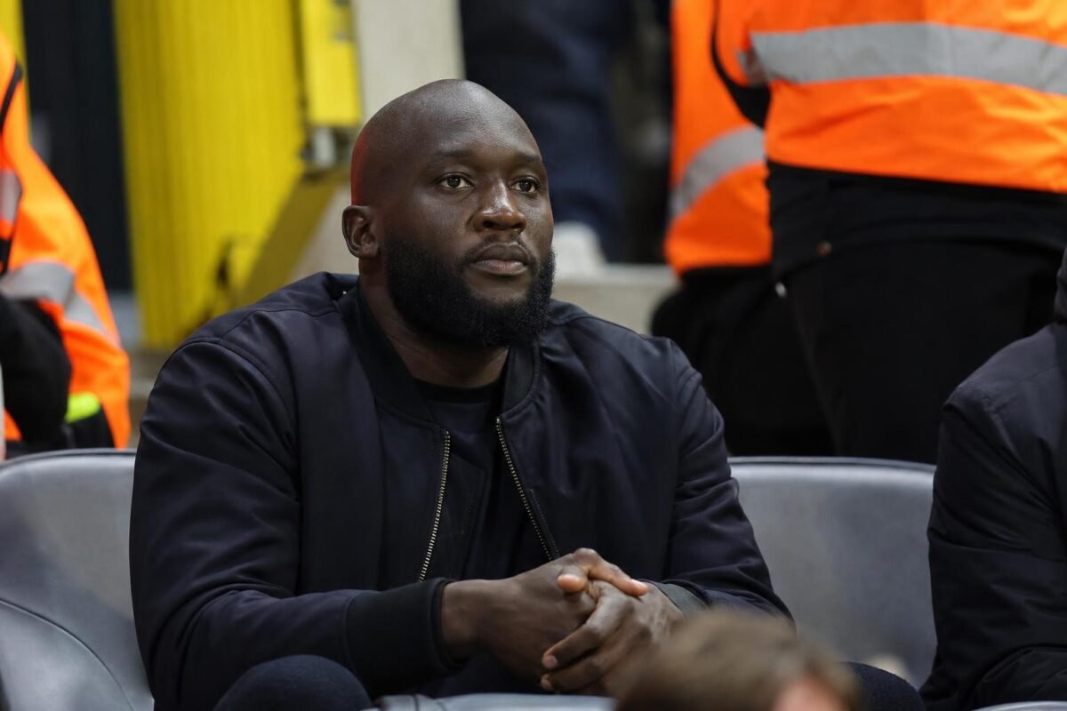 Romelu Lukaku op de tribune van het Koning Boudewijnstadion tijdens Anderlecht-Union