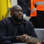 Romelu Lukaku op de tribune van het Koning Boudewijnstadion tijdens Anderlecht-Union