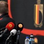 Rudi Garcia in een persmoment rond de Rode Duivels richting WK-selectie
