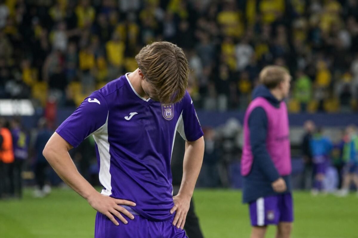 Killian Sardella van RSC Anderlecht na de bekerfinale tegen Union SG