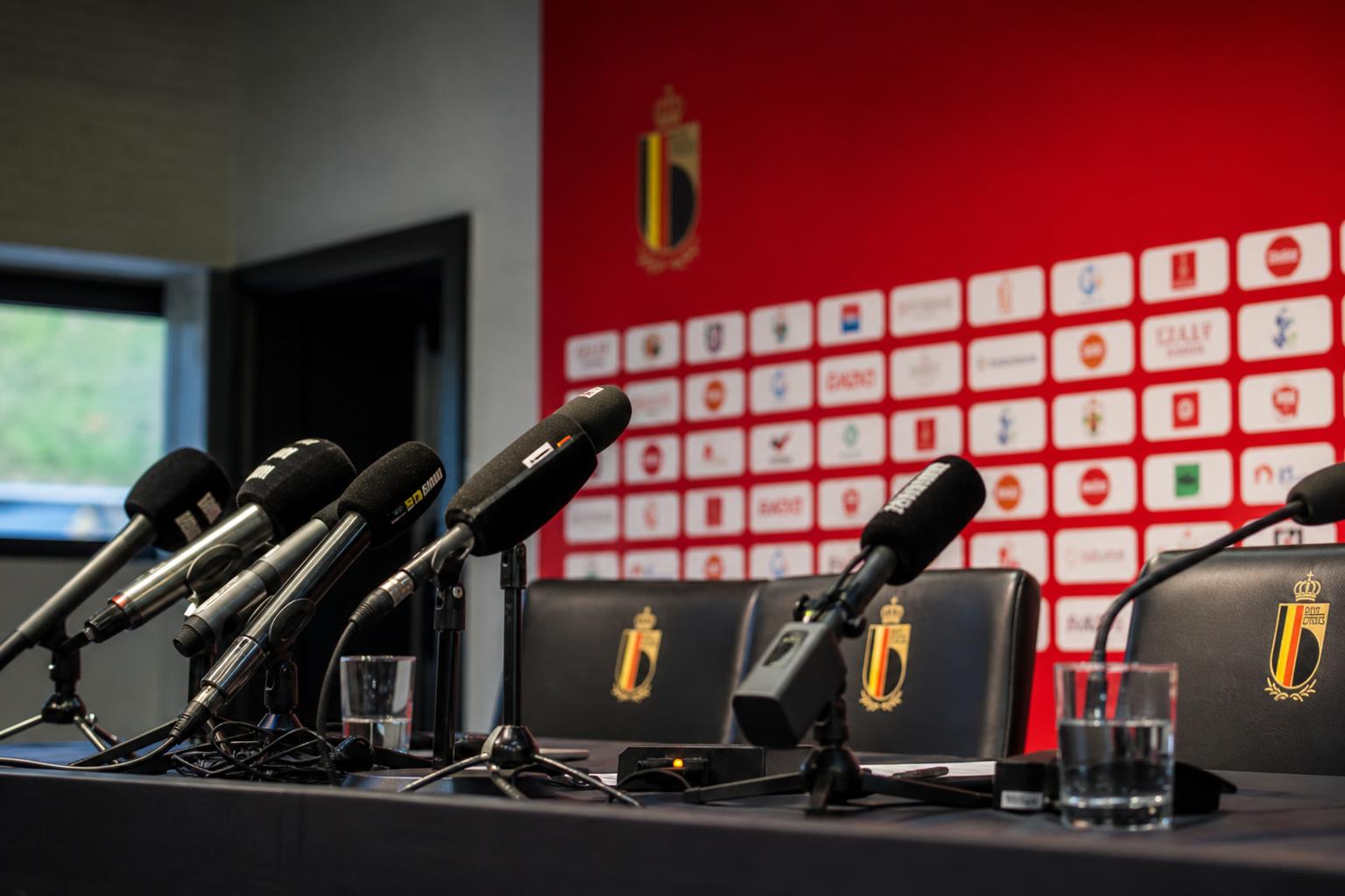 Persmoment rond de WK-selectie van de Rode Duivels