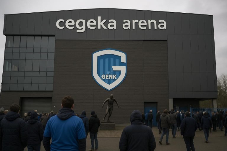 Sfeerbeeld rond de Cegeka Arena bij KRC Genk