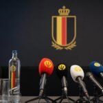 Rudi Garcia tijdens een persmoment als bondscoach van de Rode Duivels