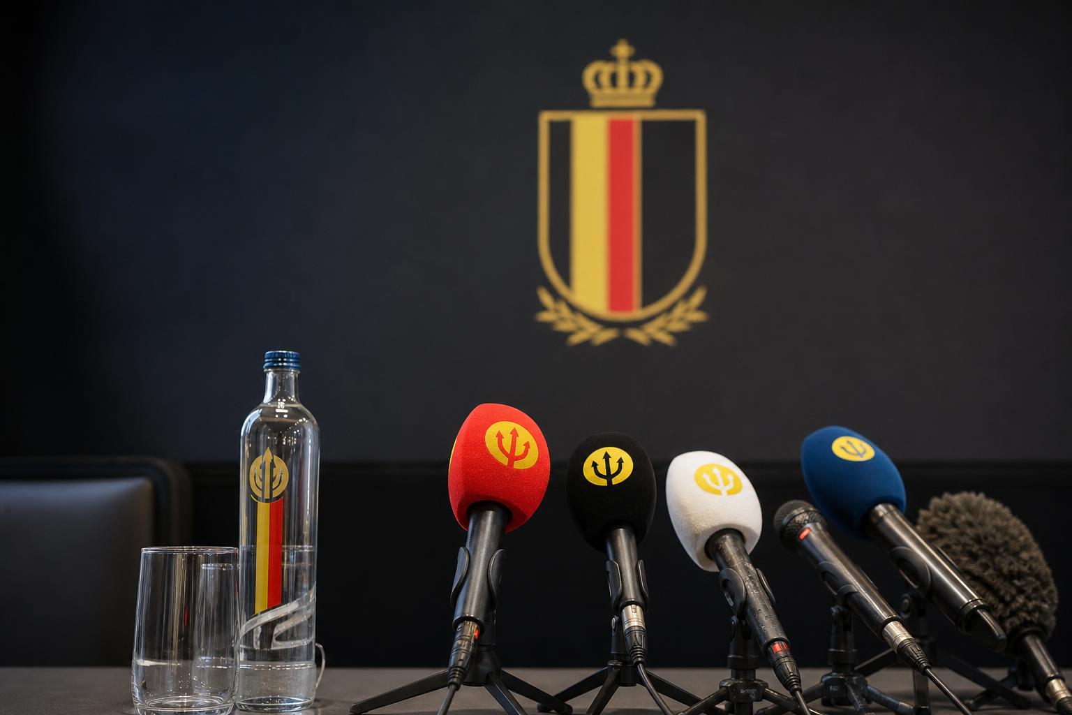 Rudi Garcia tijdens een persmoment als bondscoach van de Rode Duivels
