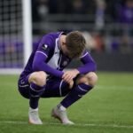 César Huerta van RSC Anderlecht oogt teleurgesteld tijdens een wedstrijd in het Lotto Park
