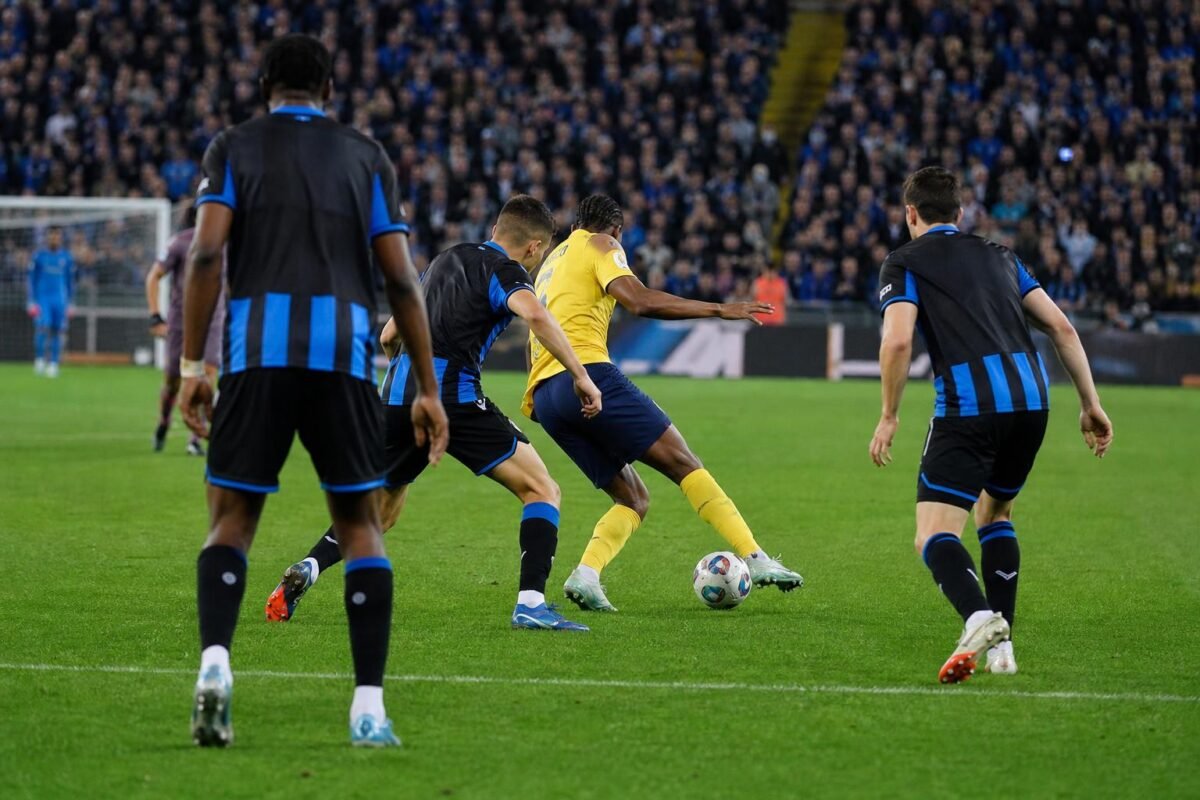 Actiemoment in het Jan Breydelstadion tijdens Club Brugge tegen Union SG
