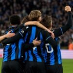 Hans Vanaken viert na een doelpunt voor Club Brugge in de titelmatch tegen Union SG.
