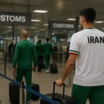 Neutrale luchthavenomgeving met douanecontrole in Canada in de context van de Iraanse FIFA-delegatie