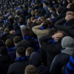 Tribunes van Club Brugge tijdens beladen topper tegen Union