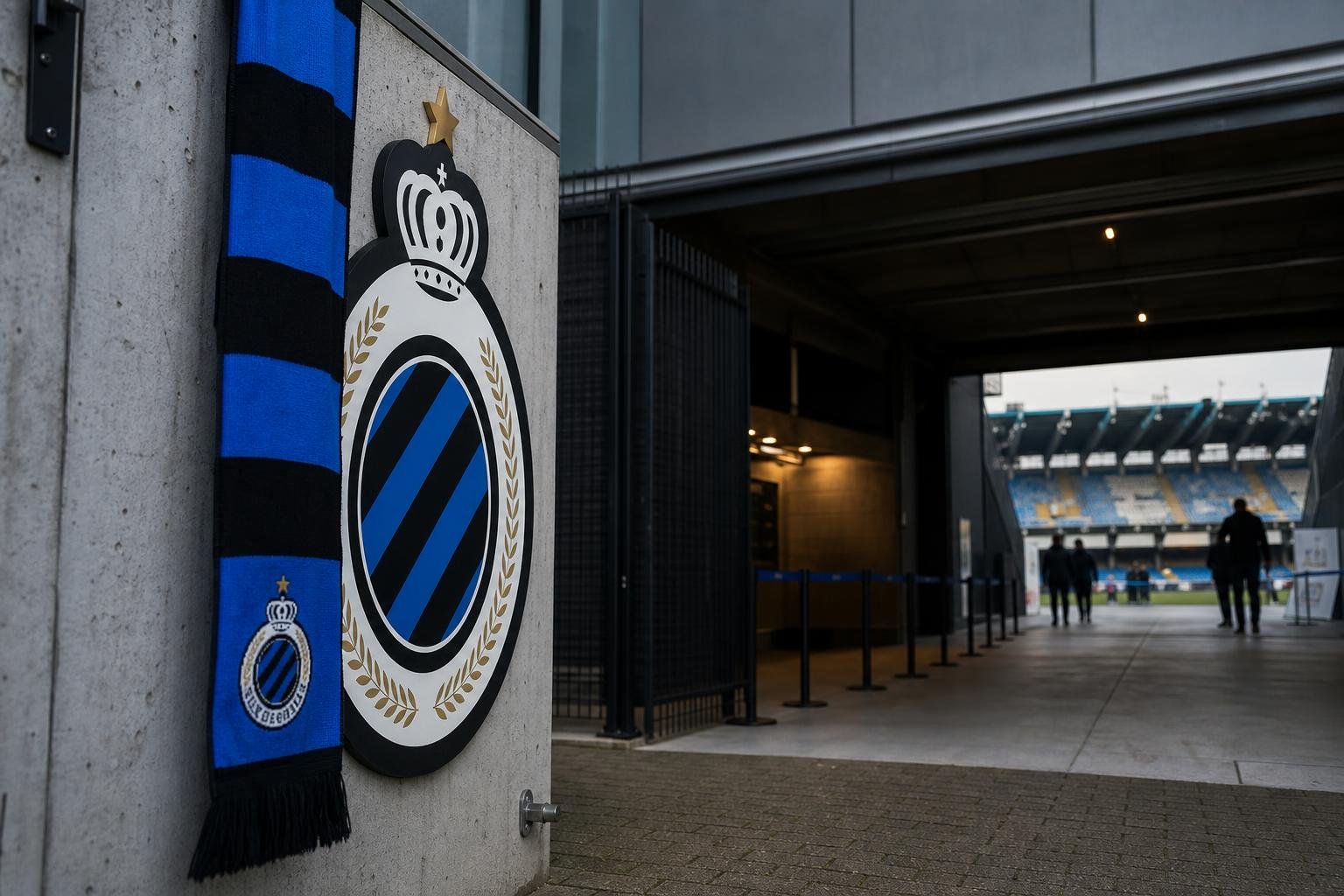 Stadionbeeld rond Club Brugge met focus op de sportieve omkadering en transfersfeer