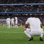 Dani Carvajal in Real Madrid-tenue tijdens een wedstrijd in het Santiago Bernabéu