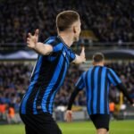 Hans Vanaken viert na een doelpunt voor Club Brugge in Jan Breydel tegen Union Saint-Gilloise